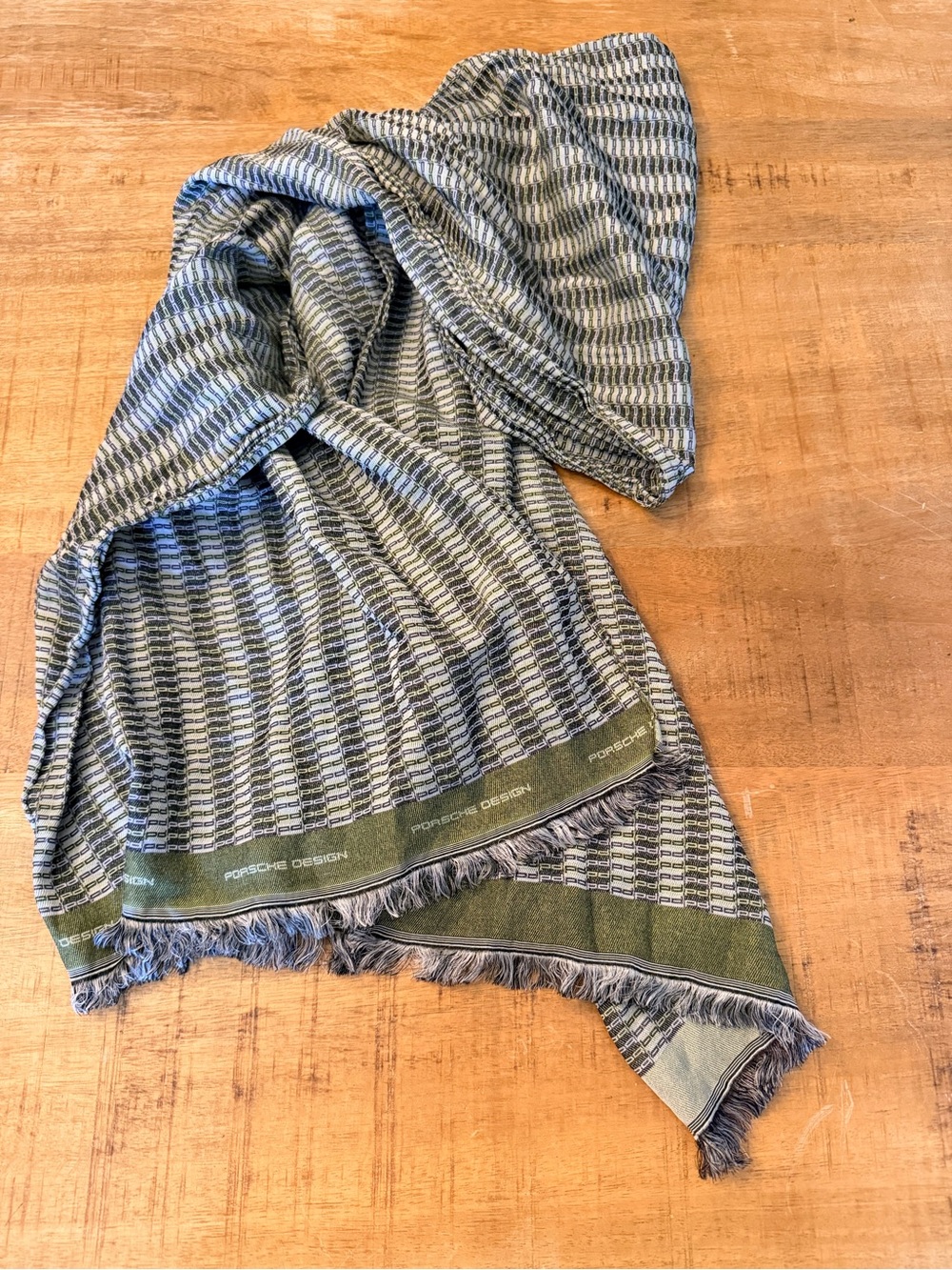 Porsche design P’1000 fashion scarf Jacquard with fringe cotton silk